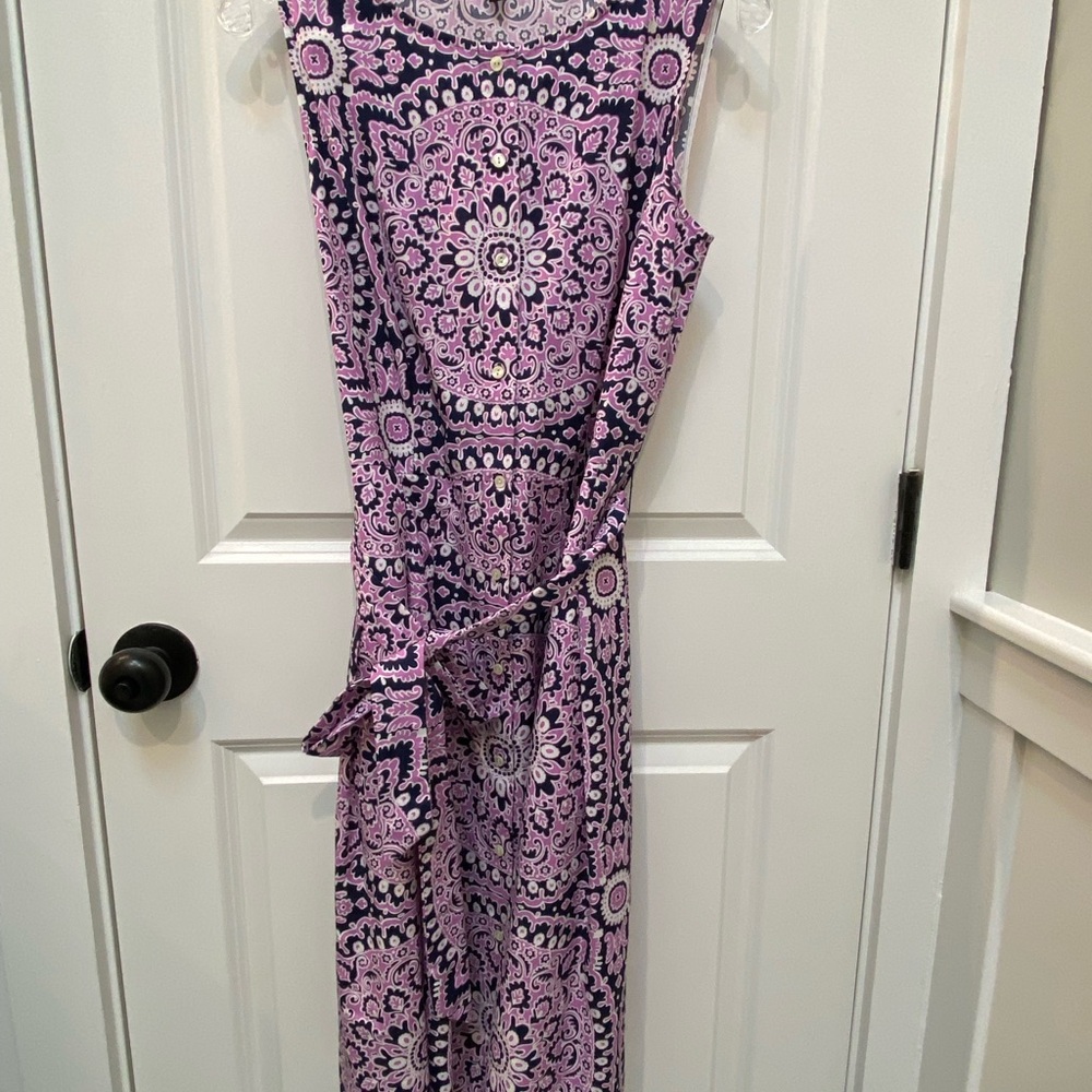 EUC Talbots sundress in lavender and navy